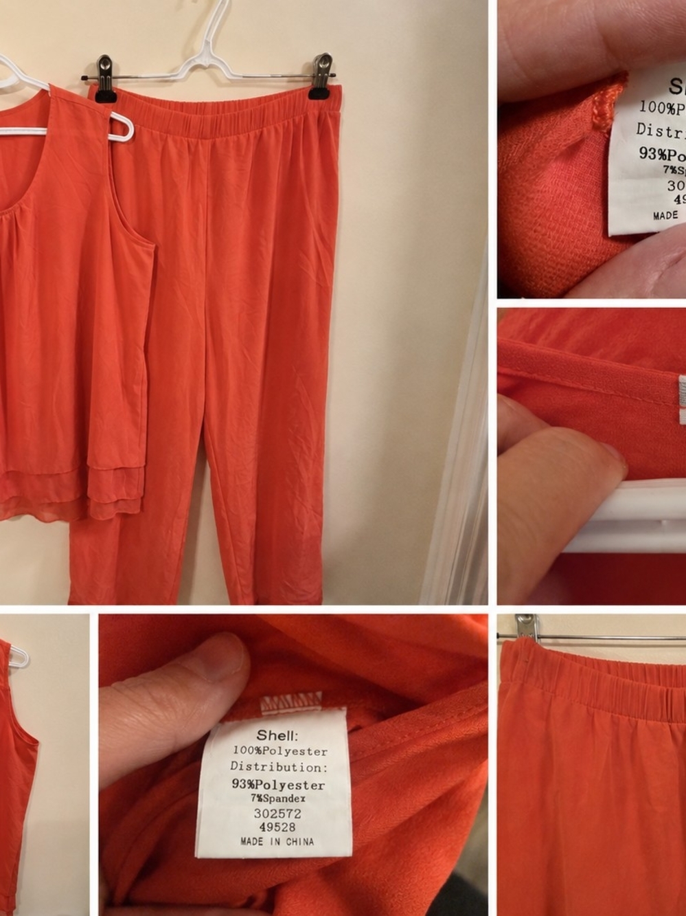 Coral Two-Piece Tank Top & Elastic Waist Pants Set